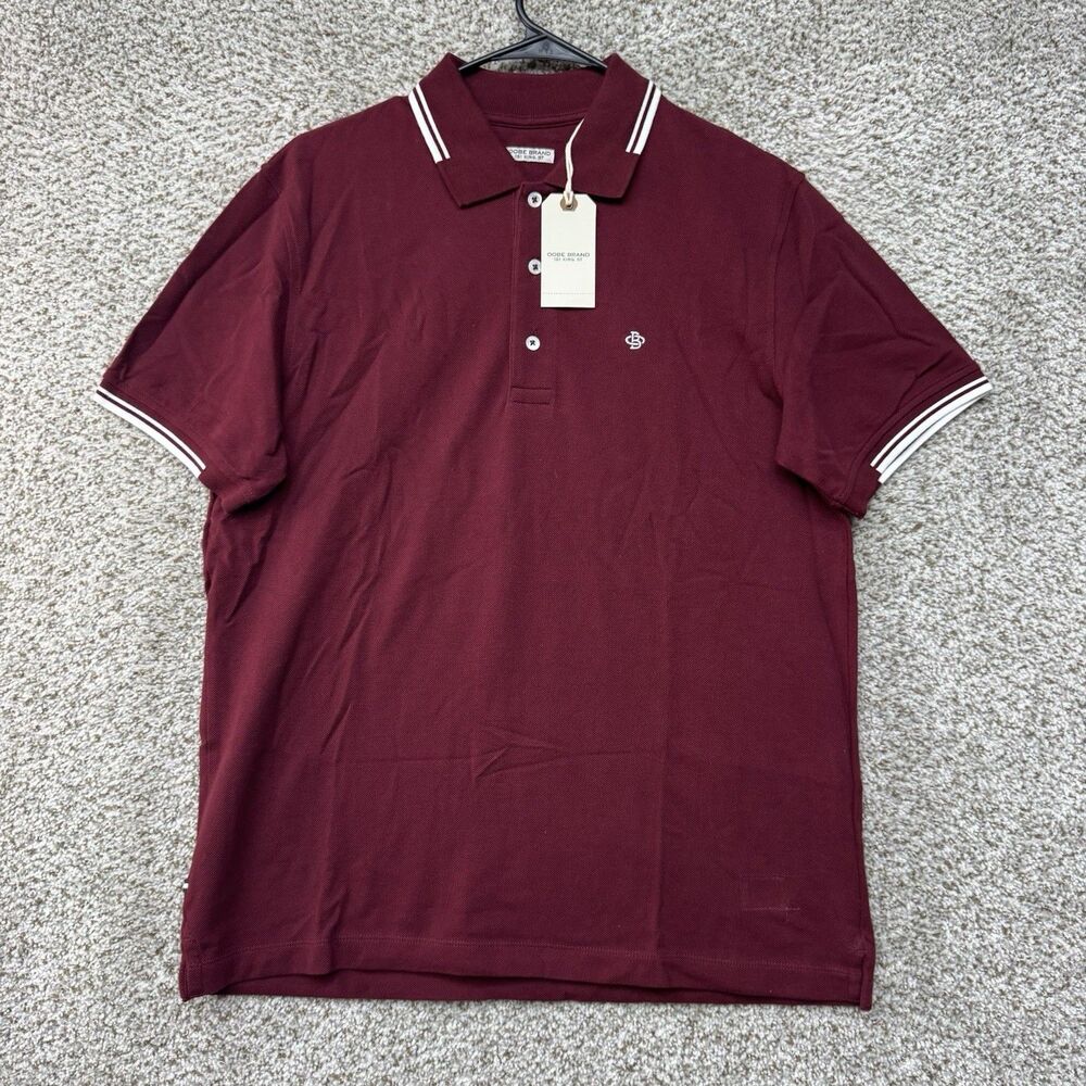 OOBE CYC Polo Shirt Mens Medium Garnet Red Short Sleeve Knit Cotton New With Tag